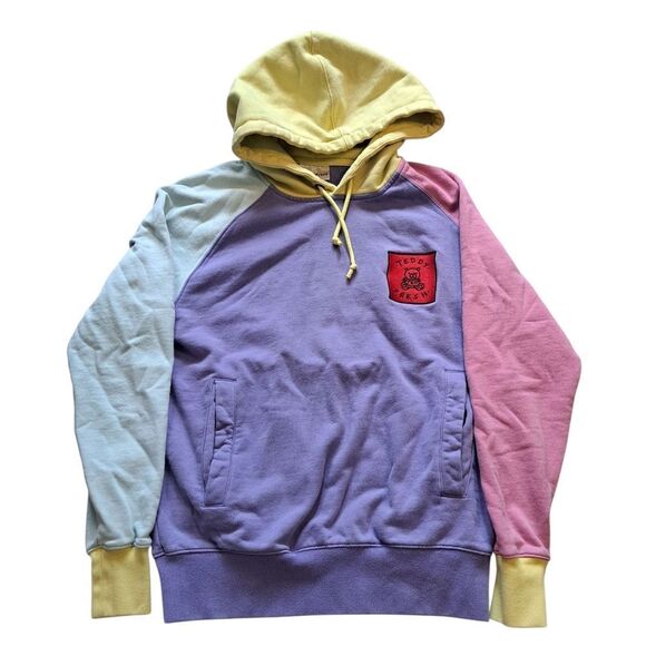 Teddy Fresh Pastel Hoodie Logo Patch Retro Y2K Sweater XS Multi- Color - Picture 4 of 16